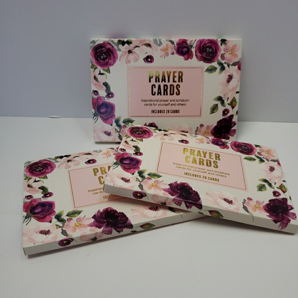 Lot Of 3 Packs Crown Jewlz Christian Floral Prayer & Scripture Cards 20 In Each